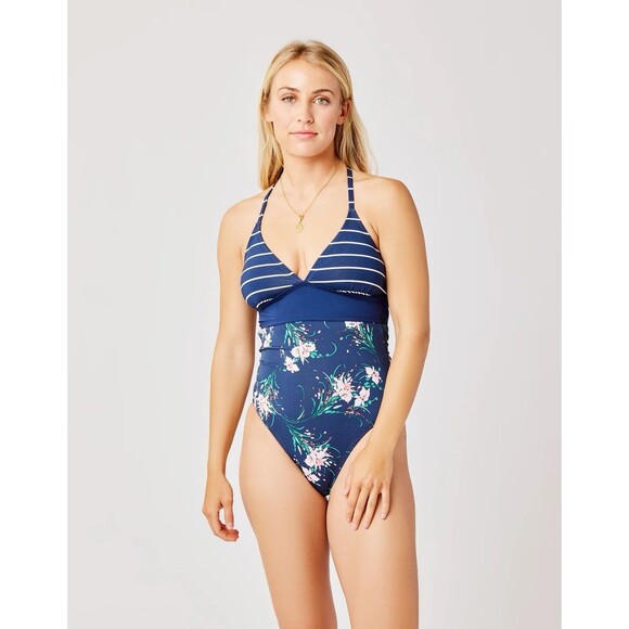 Carve Designs Dahlia One Piece Nautical Stripe Floral‎ Bouquet Small $96 - Picture 1 of 5